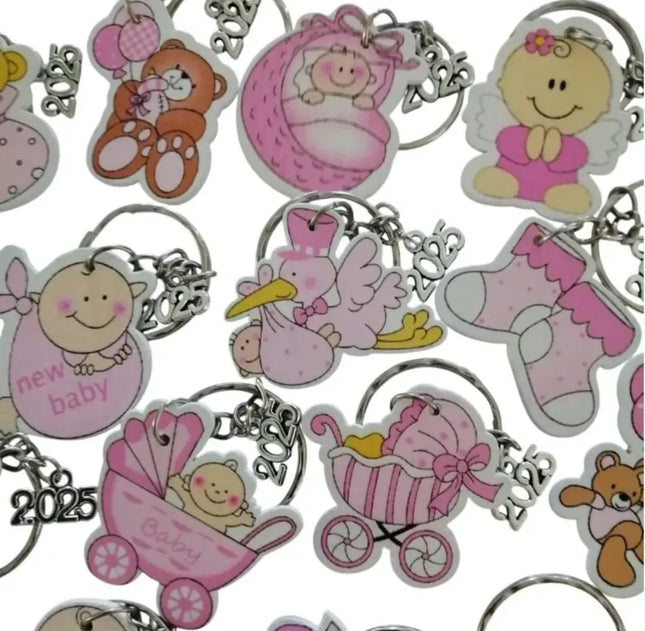 20 Llaveros Souvenir Recuerdo Bautizo Baby Shower Niña