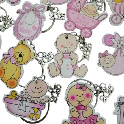 20 Llaveros Souvenir Recuerdo Bautizo Baby Shower Niña