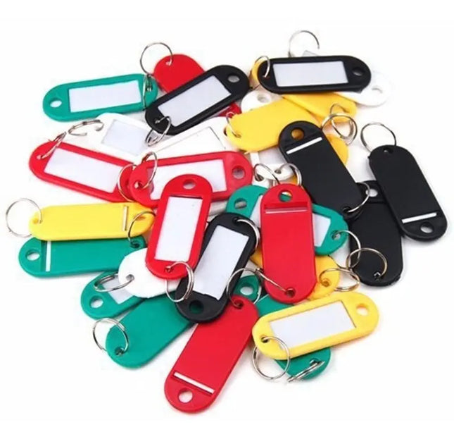 Llaveros Id Porta Etiquetas De Plástico 100 Colores Surtidos