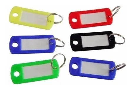 Llaveros Id Porta Etiquetas De Plástico 100 Colores Surtidos