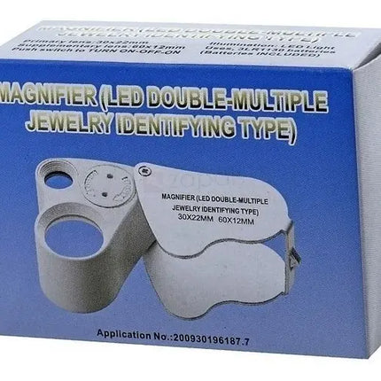 Lupa Joyero Doble 30x 60x Con Luz Led Cuenta Hilo Bolsillo