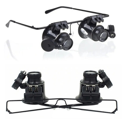 Lentes Con Lupa Relojero De Reparación Aumento 20x Y Luz Led
