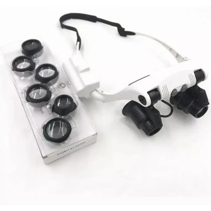 Lentes Tipo Joyero Lupa Aumento Luz Led 10x A 25x