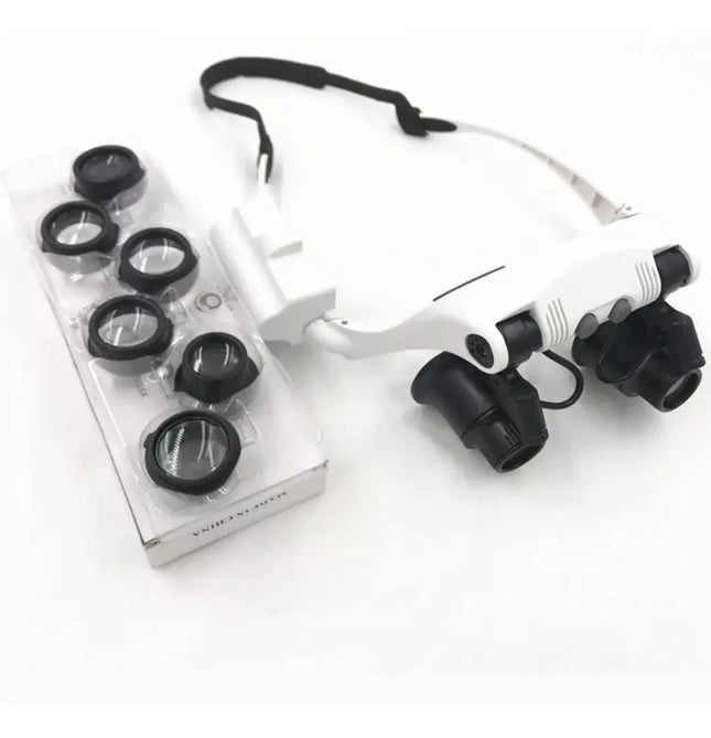 Lentes Tipo Joyero Lupa Aumento Luz Led 10x A 25x