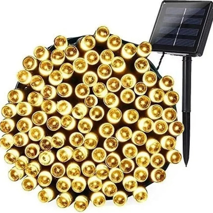 Luces Solar Adorno Navidad Guirnalda 20 Mts 200 Led Cálida Cálida