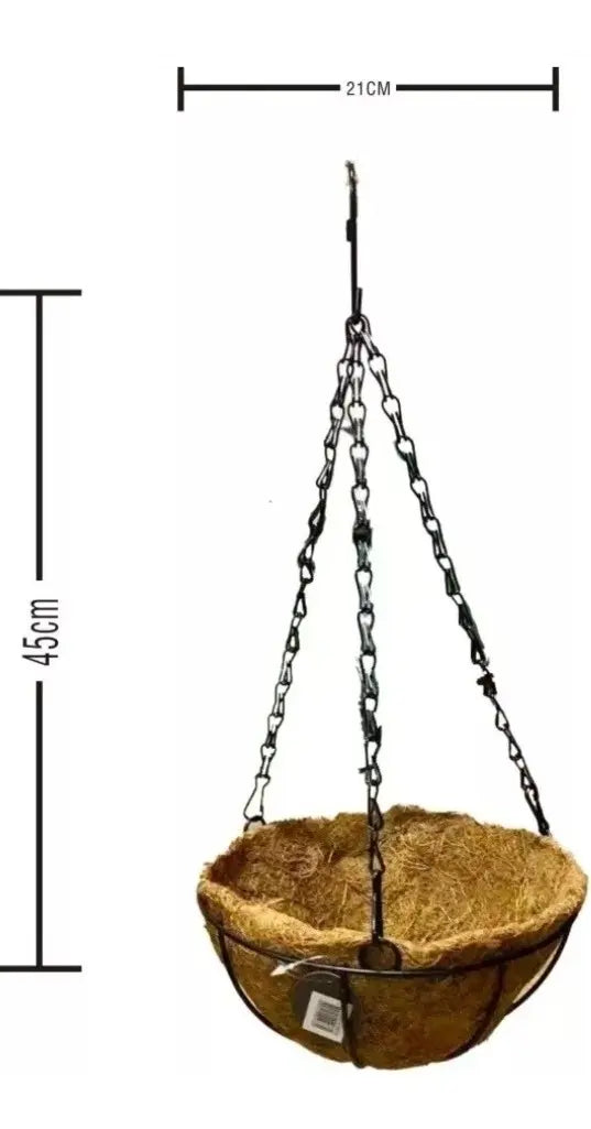 5 X Huerto Colgante Maceta Fibra De Coco Macetero 21cms