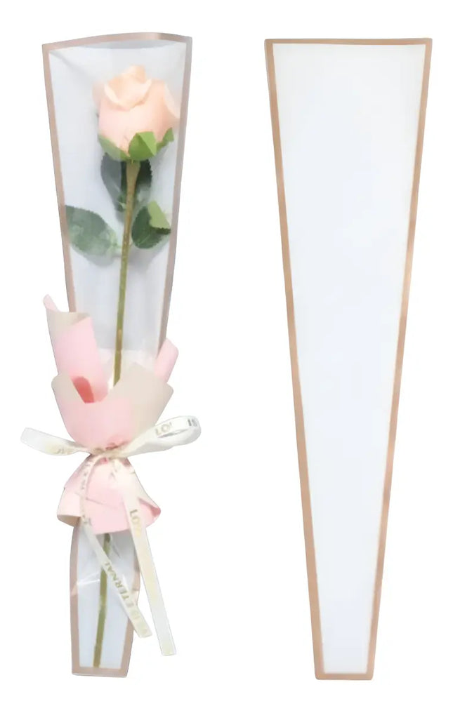 50 Papel Coreano Blanco Celofán Manga Bolsa Para Flor 14x48c Blanco / Liso