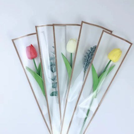 50 Papel Coreano Blanco Celofán Manga Bolsa Para Flor 14x48c Blanco / Liso