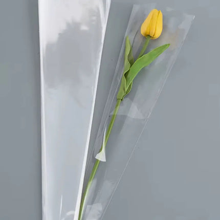 50 Papel Coreano Blanco Celofán Manga Bolsa Para Flor 14x48c Blanco / Liso