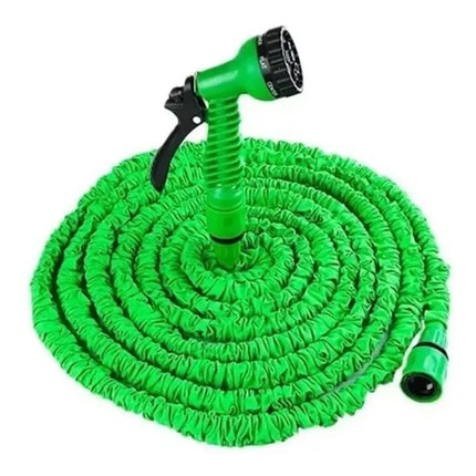 Manguera Retráctil Expandible 60 Metros + Pistola Aspersor Verde