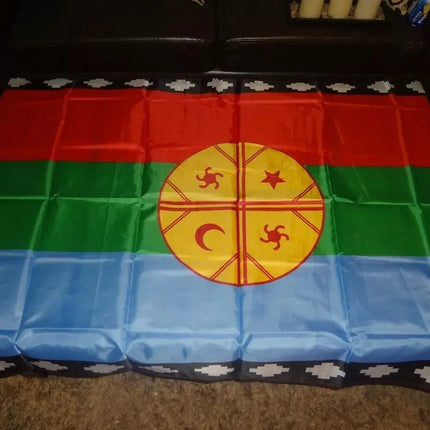 Bandera Mapuche Grande 180 X 120cms, Exclusiva