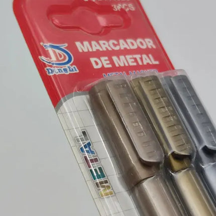 Set 3 Plumón Dorado, Plateado Y Cobre. Rotulador Permanente