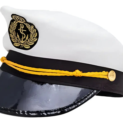 Gorro Marinero, Capitán Barco, Disfraz Capitán Marina Blanco | Standar