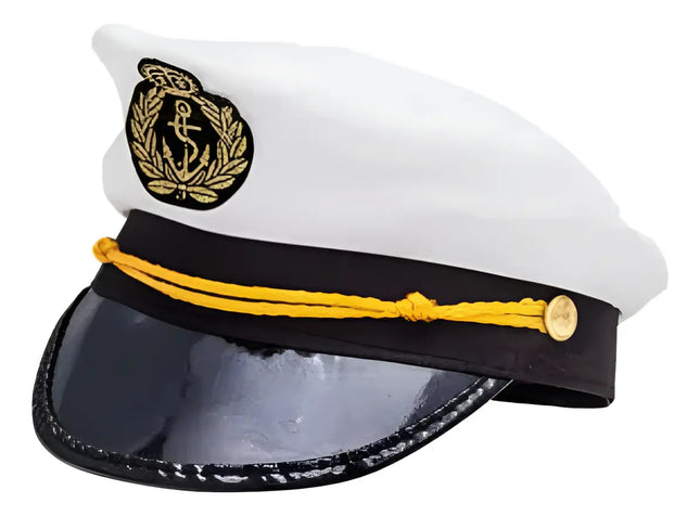 Gorro Marinero, Capitán Barco, Disfraz Capitán Marina Blanco | Standar
