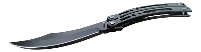 Cuchillo Tipo Mariposa, Ideal Para Camping, Trucos, Balison Negro CURVO