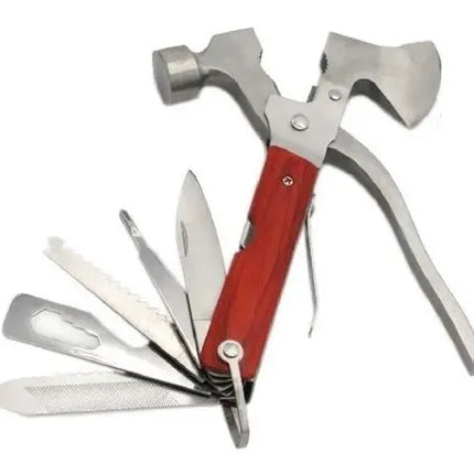 Martillo Hacha Multiuso Cortapluma Arbolito Camping 10 En 1