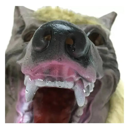 Mascara Hombre Lobo Halloween Cosplay Disfraz + Guantes Eco Marrón claro