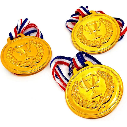 12 Medallas Premiación Plástico Niños Sorpresa Cumpleaños