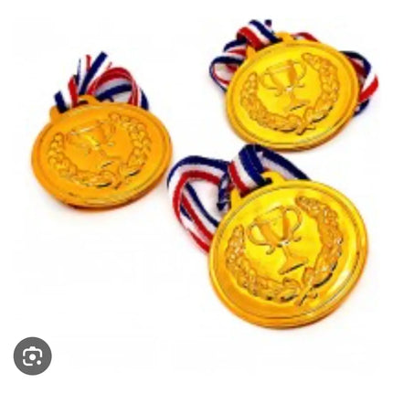 12 Medallas Premiación Plástico Niños Sorpresa Cumpleaños