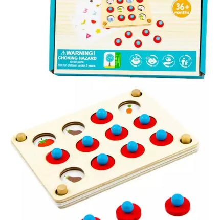 Juego Memorice De Madera Montessori Tarjetas Intercambiables