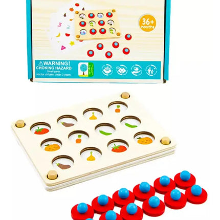 Juego Memorice De Madera Montessori Tarjetas Intercambiables