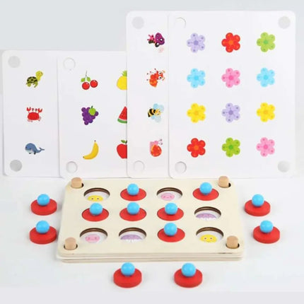 Juego Memorice De Madera Montessori Tarjetas Intercambiables