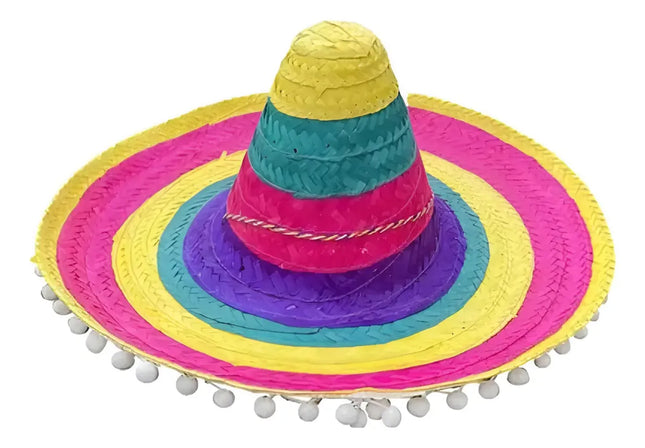 Sombrero Gorro Tipo Mexicano Disfraz Multicolor Para Fiestas