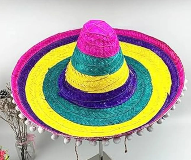 Sombrero Gorro Tipo Mexicano Disfraz Multicolor Para Fiestas