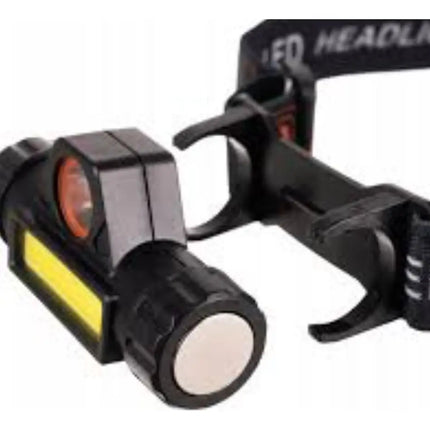 Linterna Minero Con 1 Led + 1 Led Cob C/ Imán Recargable USB Blanco