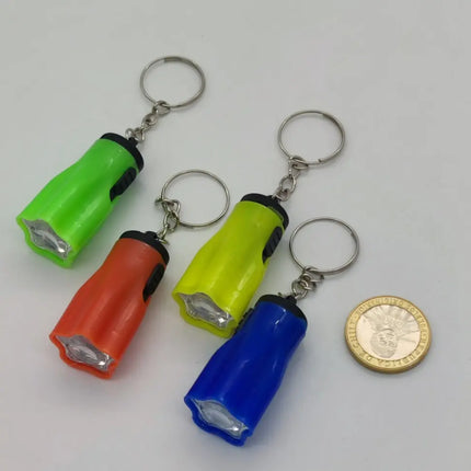 4 X Llavero Mini Linterna Luz De Led Linternas Blanco