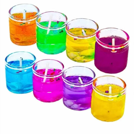 24 Mini Vela Aromática De Gel Con Vaso De Vidrio Decoración SURTIDAS / Lisa / Neutra