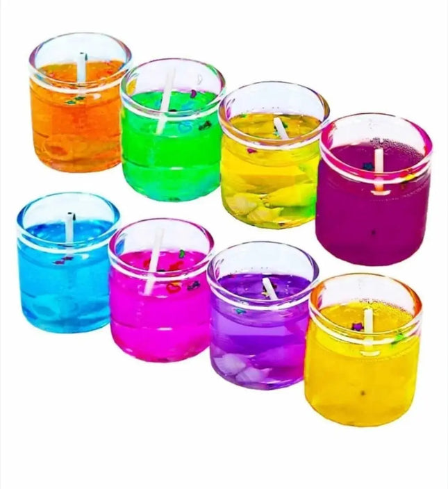 24 Mini Vela Aromática De Gel Con Vaso De Vidrio Decoración SURTIDAS / Lisa / Neutra