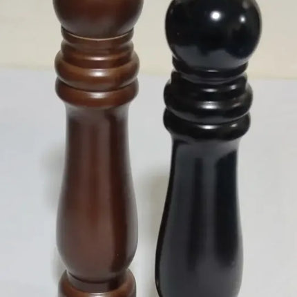 2 Molinillos Madera Moledor Sal Pimienta 25cm Negro Y Caoba