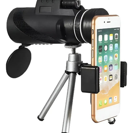 Monocular Hd Binocular Zoom 40x60 + Estuche + Porta Celular Negro
