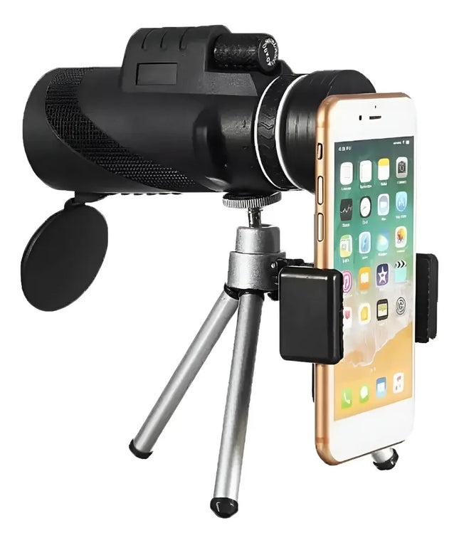 Monocular Hd Binocular Zoom 40x60 + Estuche + Porta Celular Negro