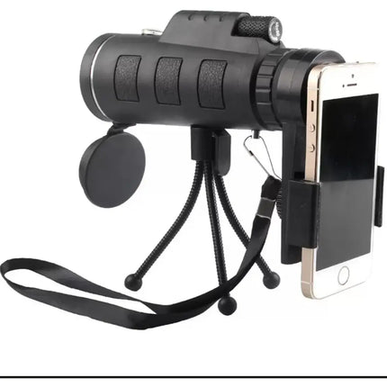 Monocular Hd Binocular Zoom 40x60 + Estuche + Porta Celular Negro