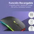Mouse Inalámbrico Recargable  Dual Bluetooth USB RGB 1600dpi Negro