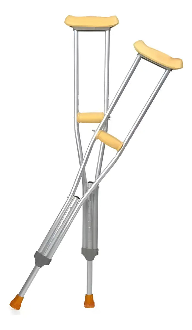 Par Muletas Axilares De Aluminio Regulables Ortopédicas Beige / 1.35 m