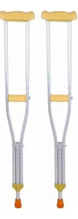 Par Muletas Axilares De Aluminio Regulables Ortopédicas Beige / 1.35 m