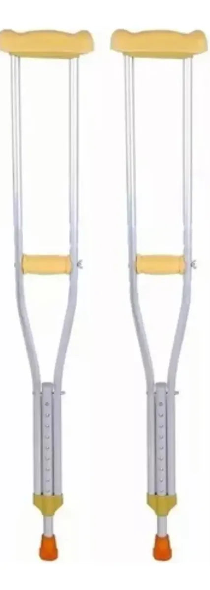 Par Muletas Axilares De Aluminio Regulables Ortopédicas Beige / 1.35 m