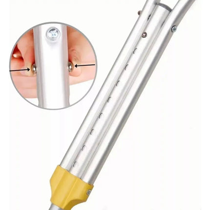 Par Muletas Axilares De Aluminio Regulables Ortopédicas Beige / 1.35 m