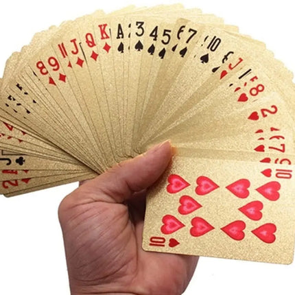 Baraja Naipe Carta Ingles Dorado Plástica Magia Poker Color