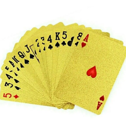 Baraja Naipe Carta Ingles Dorado Plástica Magia Poker Color
