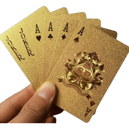 Mazo Cartas Doradas Plastificadas Impermeables Poker Lisas
