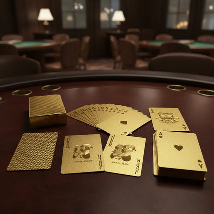 Mazo Cartas Doradas Plastificadas Impermeables Poker Lisas