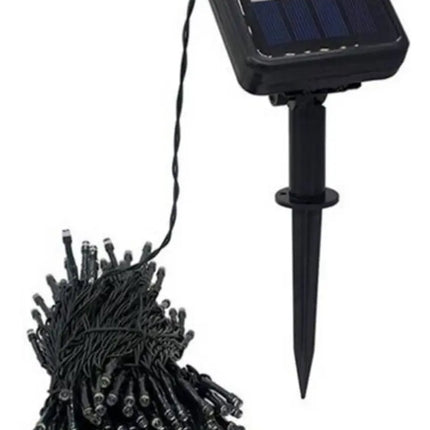 Luces Solar Adorno Navidad Guirnalda 10 Mts 100 Led Calida