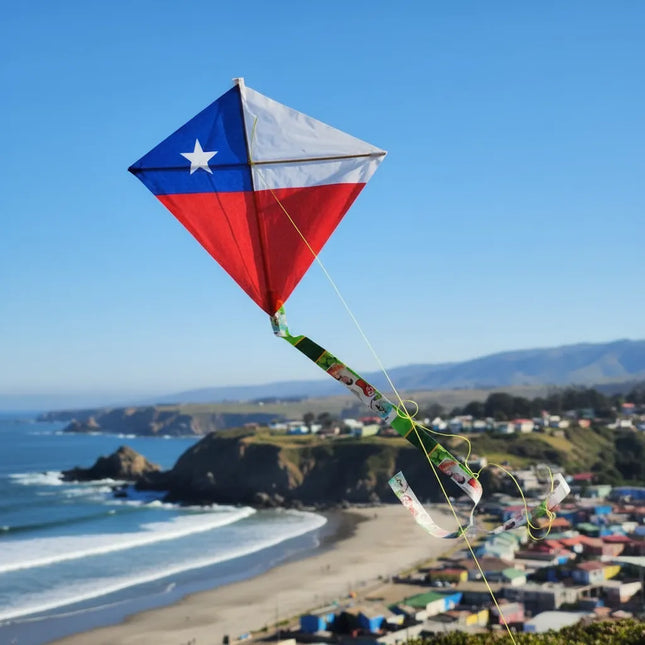 10 Mini Cometa Bandera Chile Volantín Ñecla Chilena Rojo, Azul, Blanco / Bandera de Chile