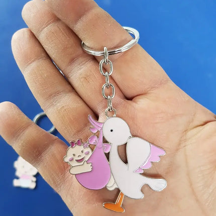 12 Llaveros Metálicos Bebé Baby Shower, Bautizo Niña