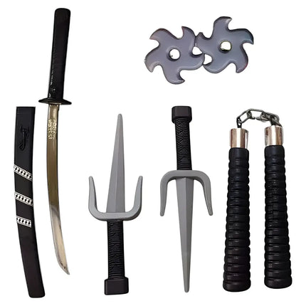Set Disfraz Ninja Accesorios Niño Excelente Para Regalo #1 Negro