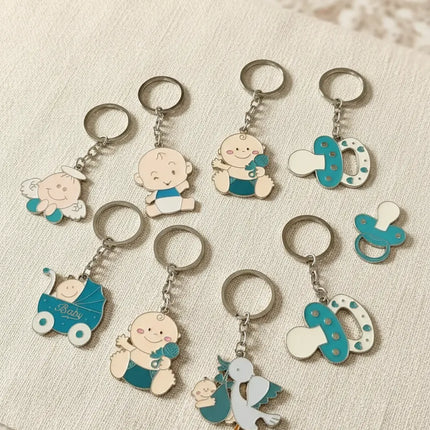12 Llaveros Metálicos Baby Shower, Bautizo Niño